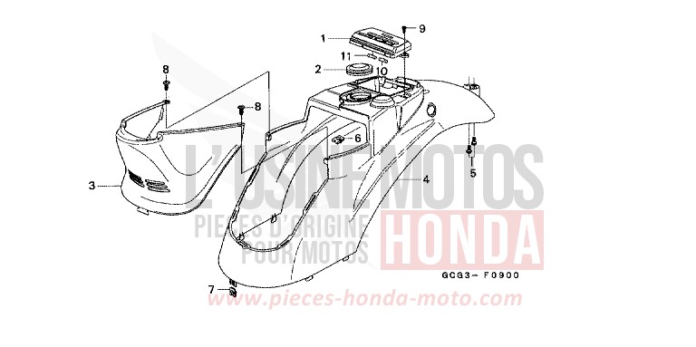 GEHAEUSEABDECKUNG von CB1300 Super Bold'or ABS SCHWARZ (NH1Q) von 1998